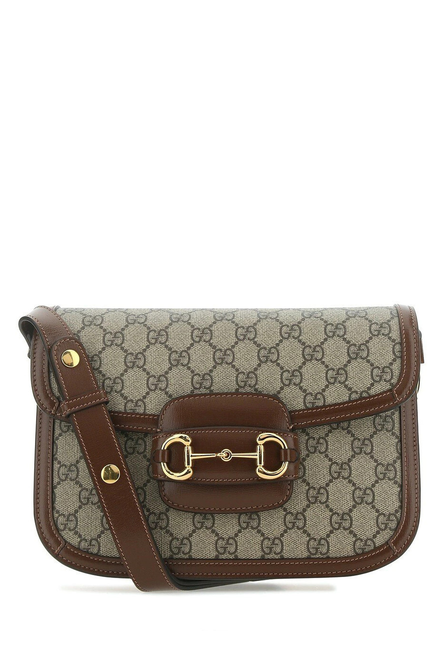Gucci Horsebit GG Supreme Chain Shoulder Bag Multicolor Brown